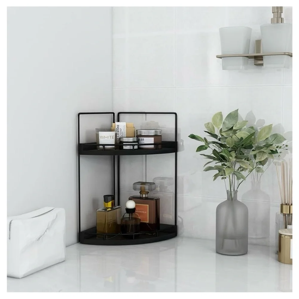 2-Tier Corner Rack Shelves Storage with 6-pcs Jar Set #0730258